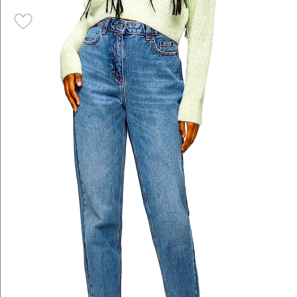 Top shop rip hemmed mom jean